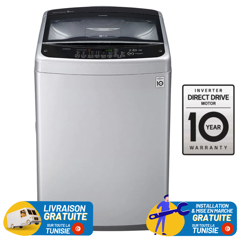 Machine Laver Lg Kg T Nehge Smart Inverter Silver Livraison